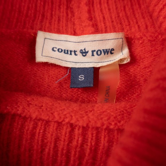 COURT & ROE red navy grey color block turtleneck sweater size S - Picture 2 of 11